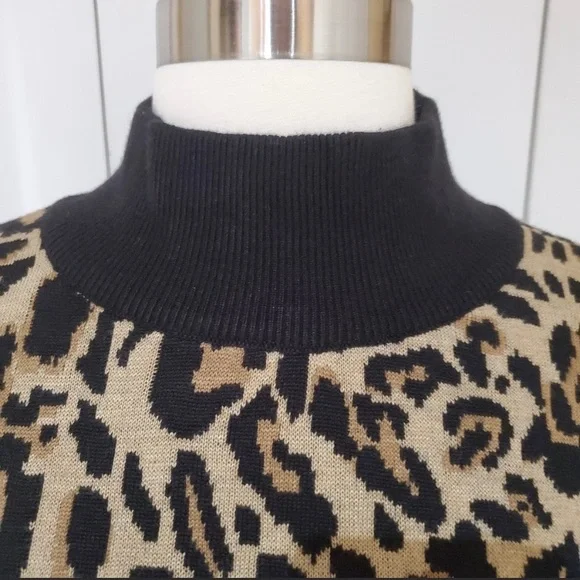 Calvin Klein animal print high low sweater size L - Picture 5 of 11